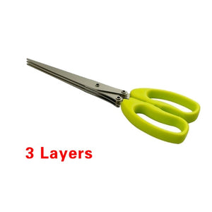 15CMMinced 5 Layers Basil Rosemary Kitchen Multi-Layers scissor Shredded Chopped Scallion Cutter Herb Laver Spices Cook Tool Cut