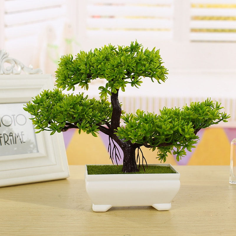 Pine Tree Simulation Flower Artificial Plant Bonsai Fake Green Pot Plants Ornaments Home Decor Craft