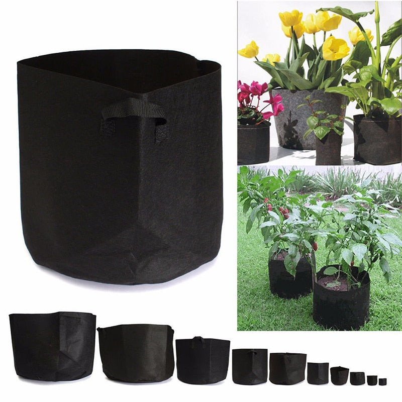 1-10 Gallon Garden Planting Bags Black Fabric Pots Plant Vegetable Potato Pouch Round Pot Container Grow Bag Garden Supplies