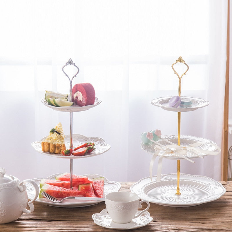 Sale Cake Dessert Rack 2/3 Layers Shelf Kitchen Golden Silver  Supplies Convenient European Fruit Tray Storage rack