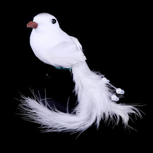 2pcs Decorative Fake Doves White Artificial Foam Feather Wedding Ornament Home Craft Table Decor Bird Toy Wedding Decor